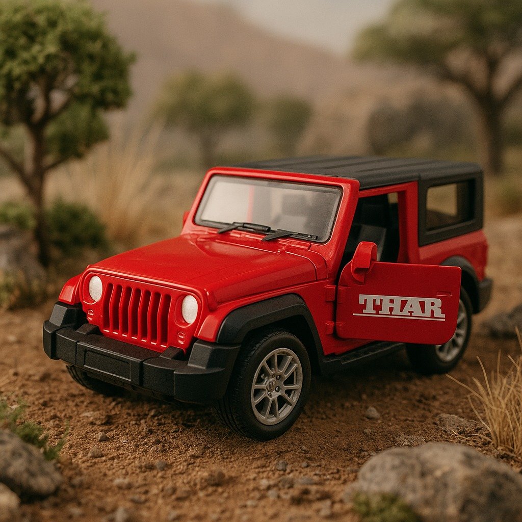 Mahindra Thar Die-Cast Toy Car 1:32 Scale Pull Back Action SUV Miniature